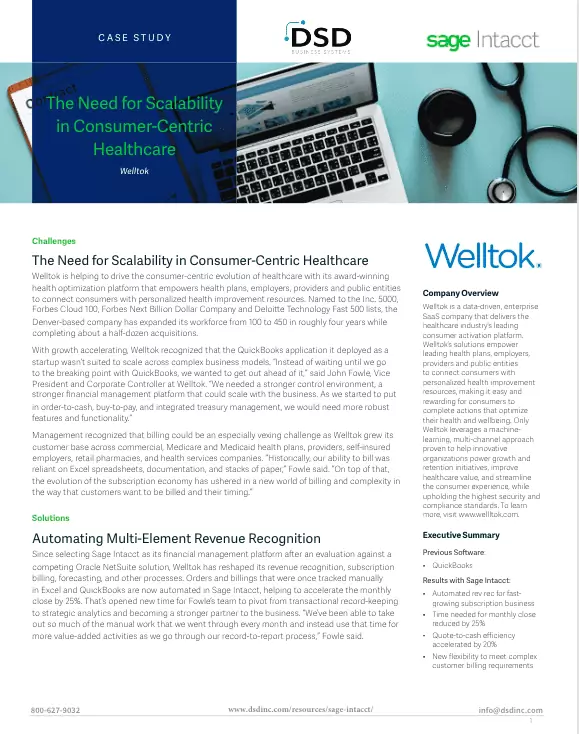 Sage Intacct Software and SaaS Welltok Customer Success Story