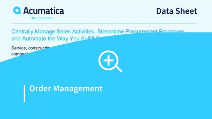 Acumatica Manufacturing Order Management