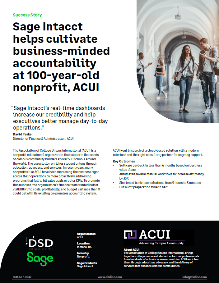 Sage Intacct ACUI Customer Success Story