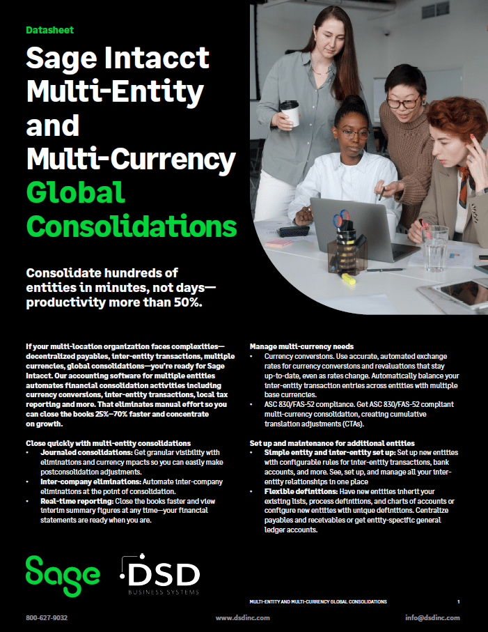 Sage Intacct Consolidations for Project Financial Management