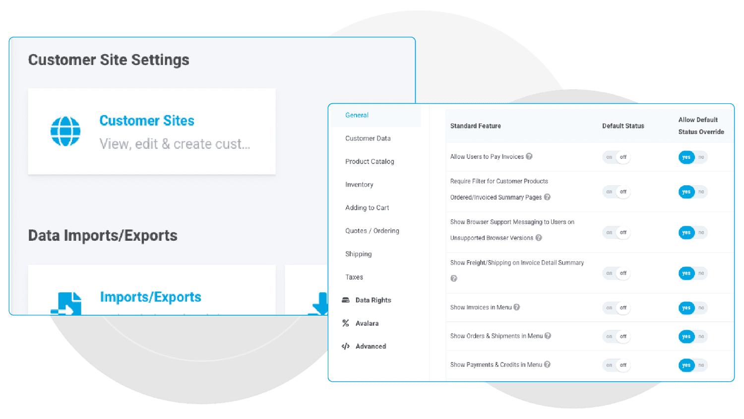 Sage 100 Customer Portal by CIMcloud Ecommerce + CRM + Your ERP --Manage System Settings