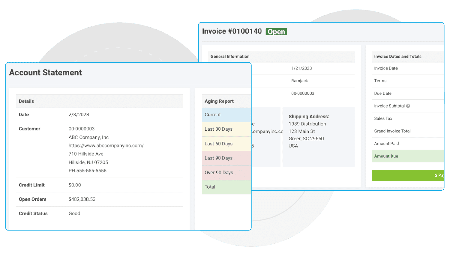 Sage 100 Customer Portal by CIMcloud Ecommerce + CRM + Your ERP- View Statements & Invoices