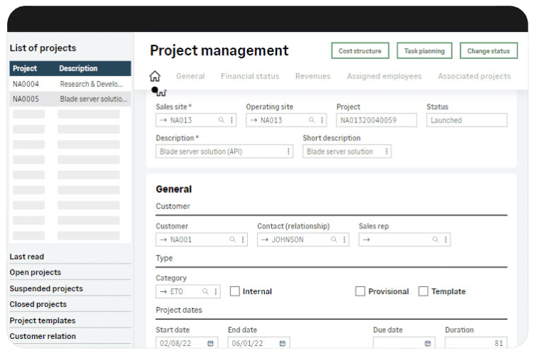 Sage X3 Project management