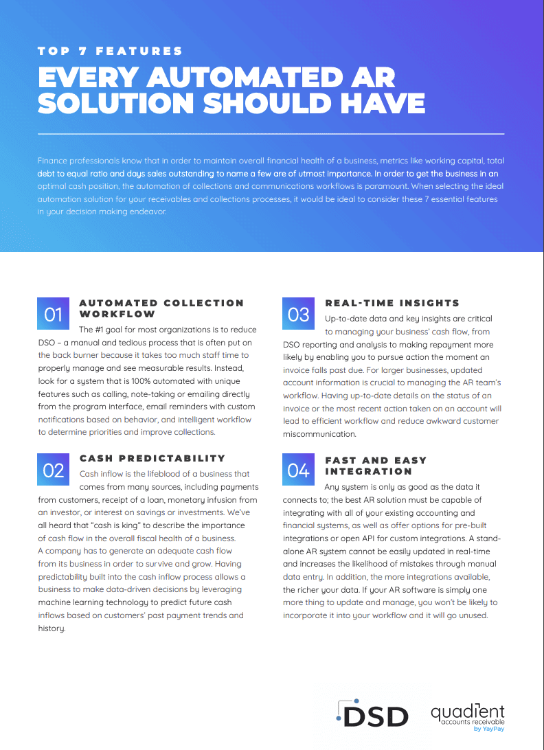 Quadient AR Automation: Top 7 Features - Every Automated AR Solution Should have
