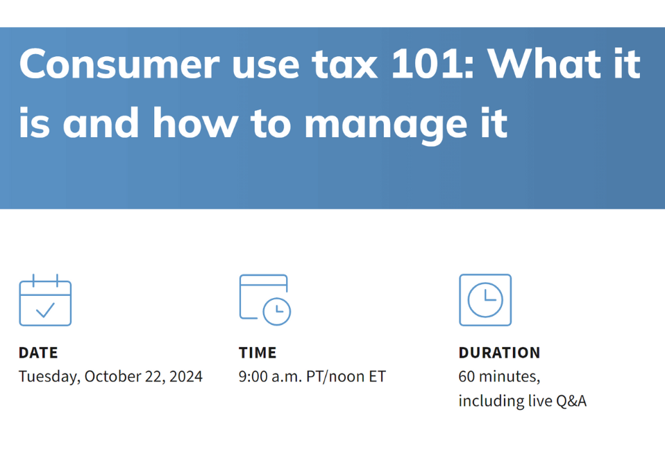 Consumer use tax 101: What it is and how to manage it Consumer use tax 101: What it is and how to manage it