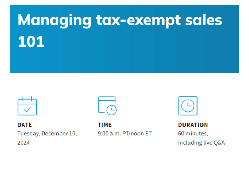 Managing tax-exempt sales 101 Managing tax-exempt sales 101