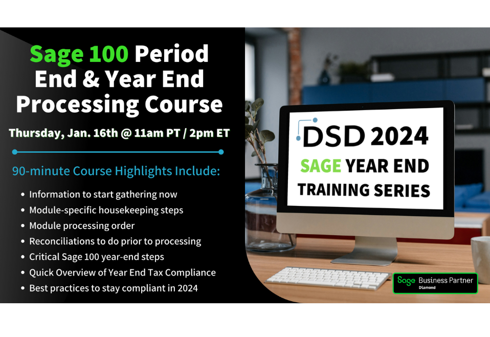 Sage 100 1099 Period End & Year End Processing Course Sage 100 1099 Period End & Year End Processing Course
