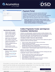 Acumatica Payments - Payment Portal datasheet