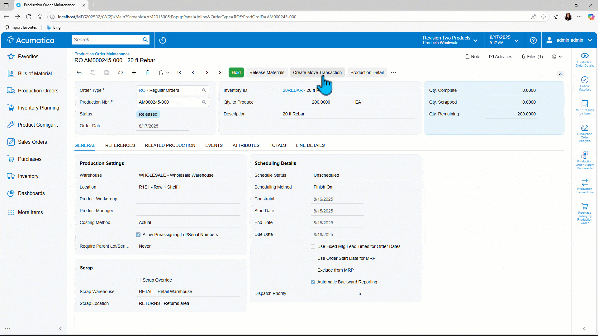 Acumatica 2025 R2: Gain Agility with Lot and Serial Attributes for Manufactured Goods