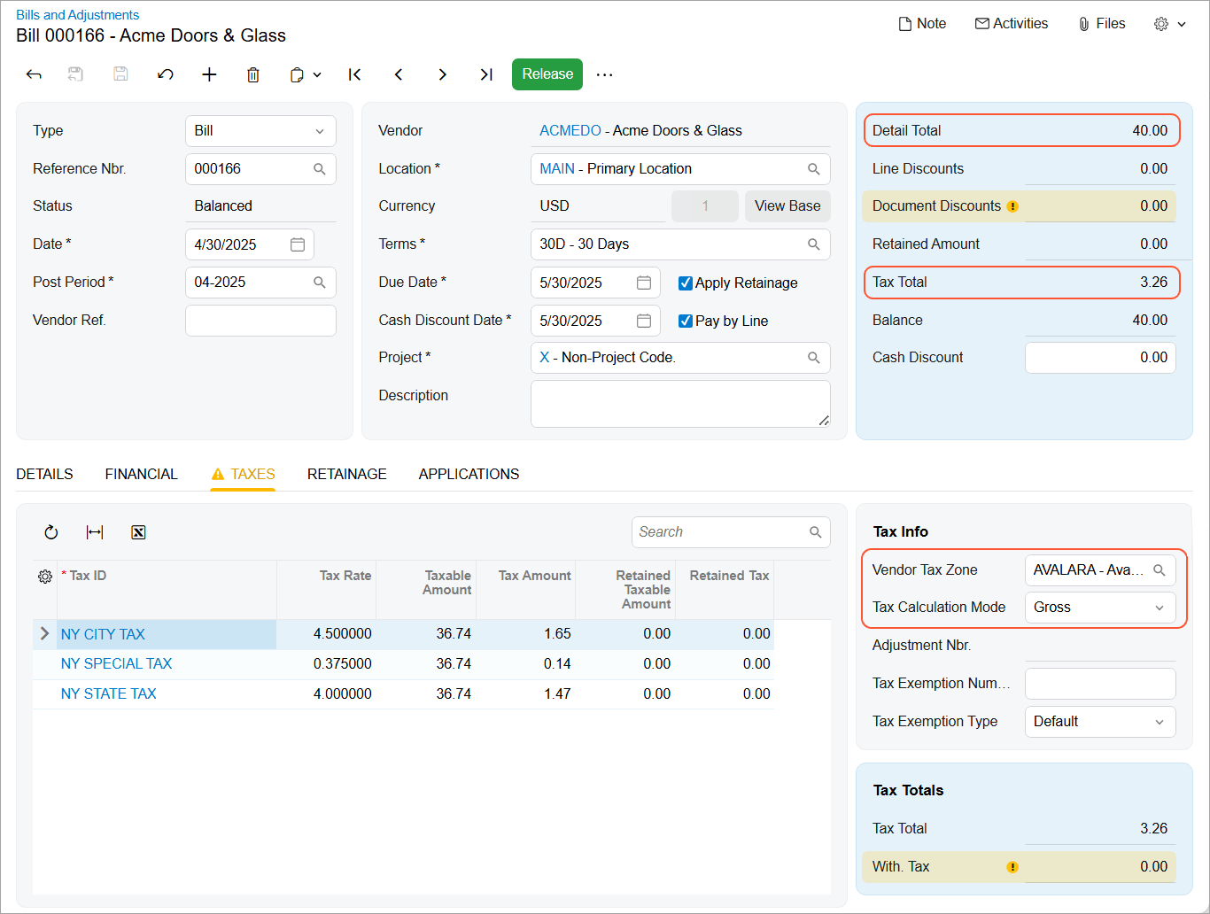 Acumatica 2025 R2: Inclusive Tax Support for VAT
