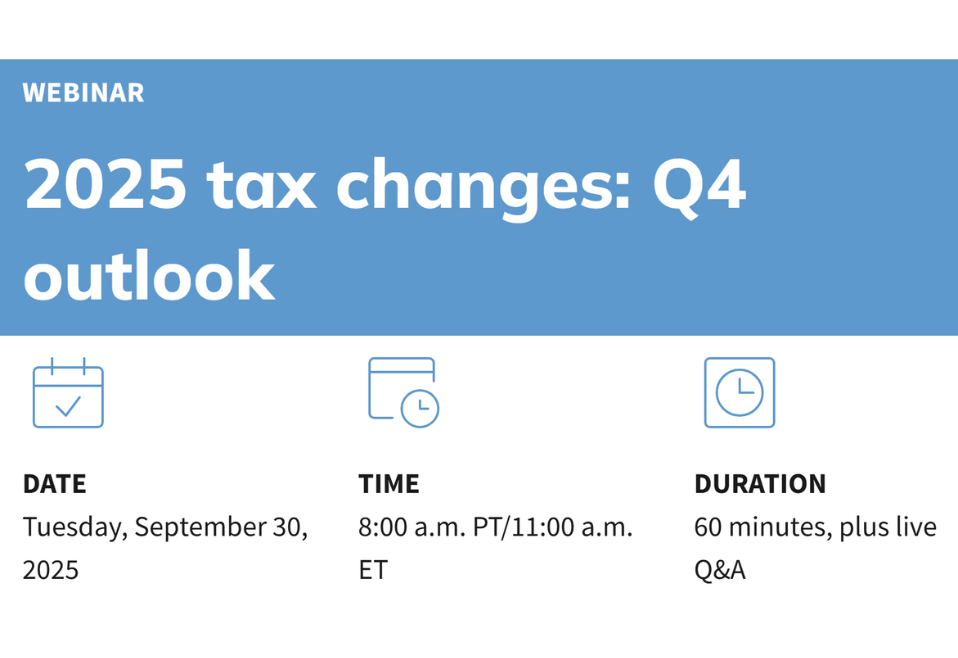 2025 tax changes: Q4 outlook