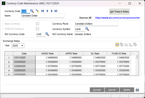 DSD Multi-Currency - Unlimited Currencies and Exchange Rates