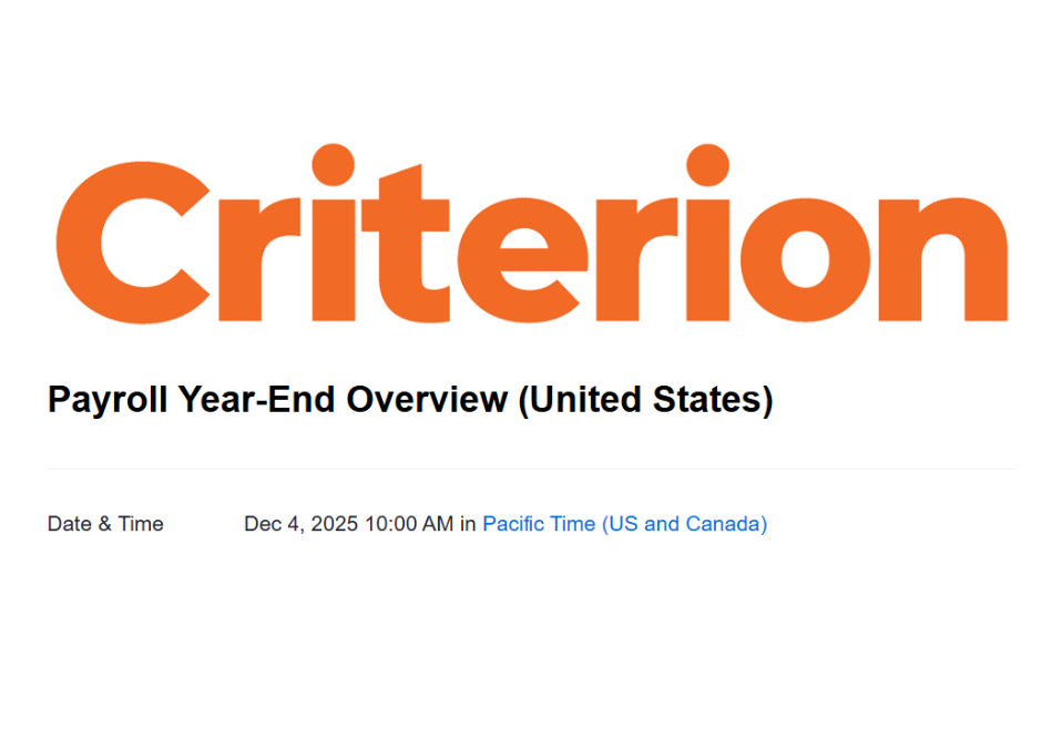 Criterion Payroll Year-End Overview (United States)