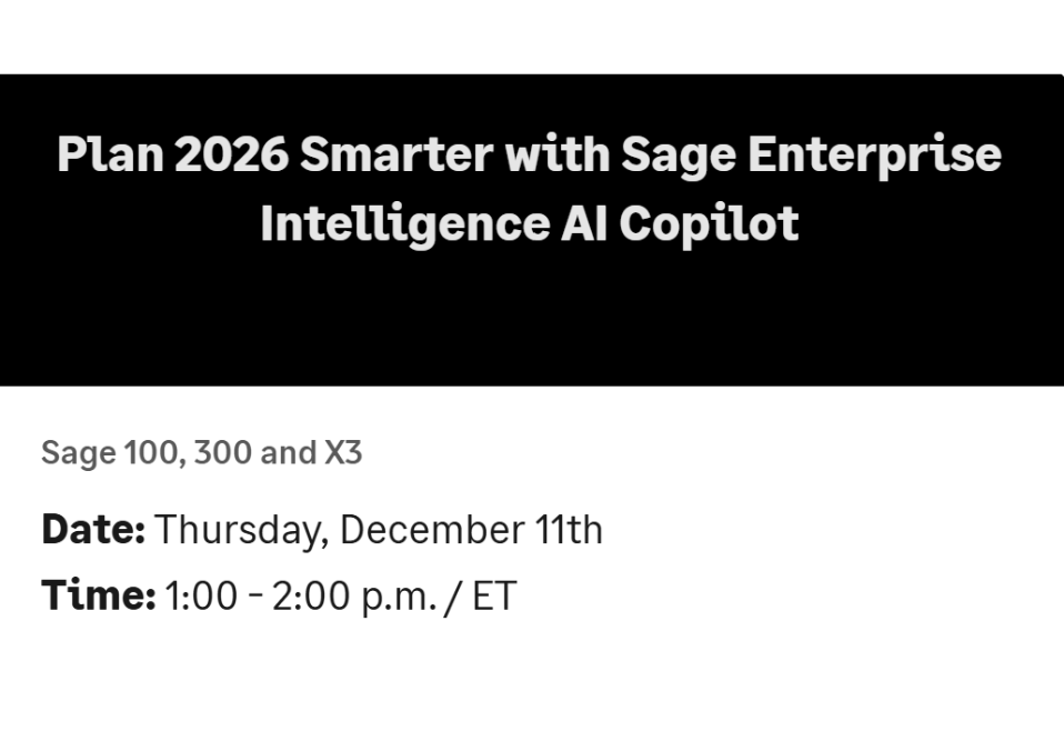 Plan 2025 Smarter with Sage Enterprise Intelligence AI Copilot